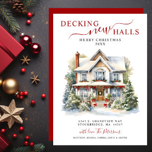 Decking Nieuwe Zalen Nieuwe Home Kerst Verhuizen Aankondiging