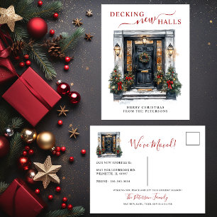 Decking Nieuwe Zalen Nieuwe Home Kerst Verhuizen Aankondigingskaart