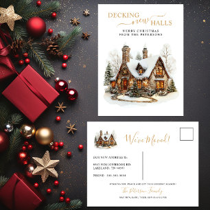 Decking Nieuwe Zalen Nieuwe Home Kerst Verhuizen Aankondigingskaart