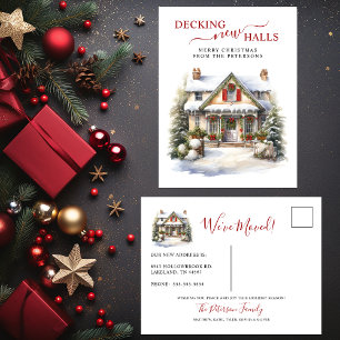 Decking Nieuwe Zalen Nieuwe Home Kerst Verhuizen Aankondigingskaart
