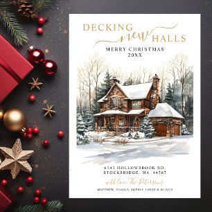 Decking Nieuwe Zalen Rustiek Nieuwe Huis Kerstmis Aankondiging