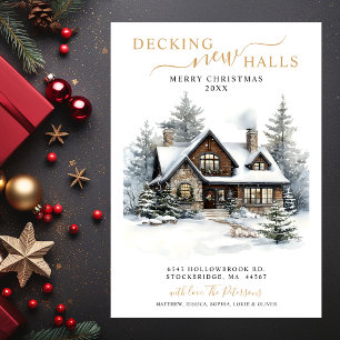 Decking Nieuwe Zalen Rustiek Nieuwe Huis Kerstmis Aankondiging