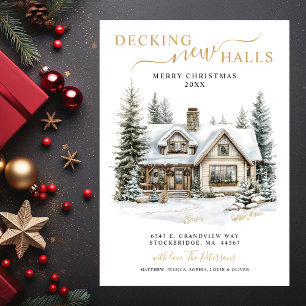 Decking Nieuwe Zalen Rustiek Nieuwe Huis Kerstmis Aankondiging