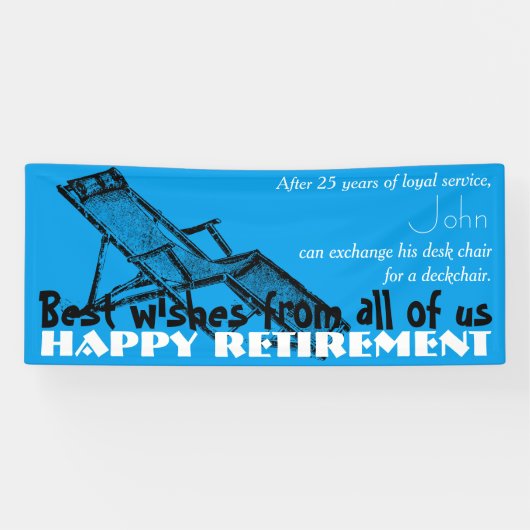 Deckstoel Happy Retirement Party Banner (Horizontaal)