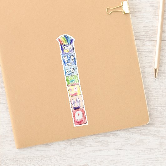 Declan's kleurrijke Totem Sticker (Notitieboek)