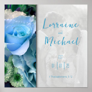 Déclaration d'amour Affiche Photo Bleue