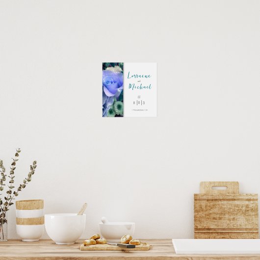 Déclaration d'amour Poster Rose Turquoise (Cuisine)