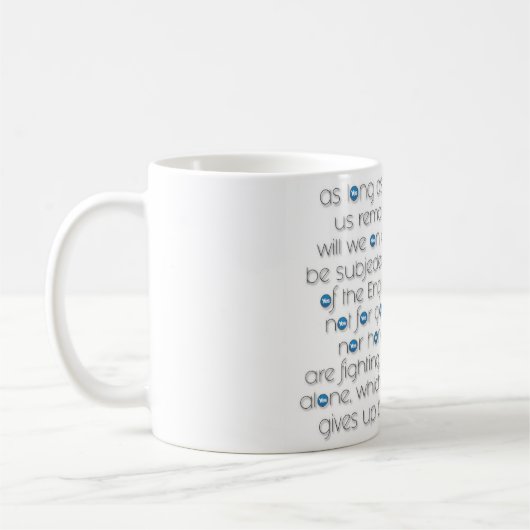 "DÉCLARATION DE TASSE BLANCHE CLASSIQUE D'ARBROATH (Gauche)