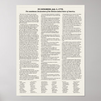 Déclaration d'indépendance. affiche de classe