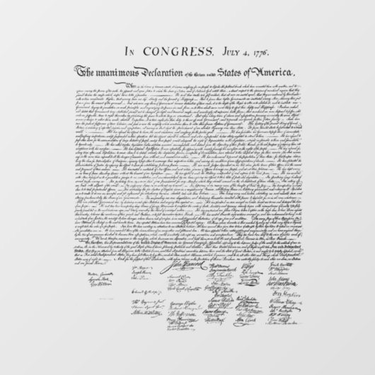 Declaration of Independence Raamsticker (Vel)