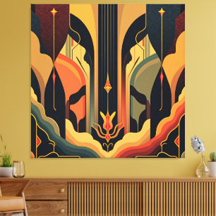 Deco-abstractie Canvas Afdruk