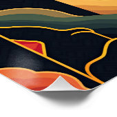 Deco Abstractie Glanzend Perfect Poster (Hoek)