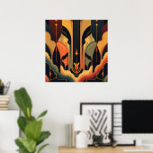 Deco Abstractie Poster (Thuiskantoor)