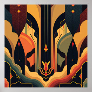 Deco-abstractie Poster