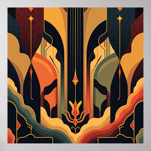 Deco-abstractie Poster (Voorkant)