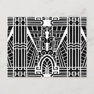Deco Architecture Pattern, Black and White Briefkaart