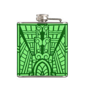 Deco Architecture Pattern, Light Jade Green Heupfles (Achterkant)