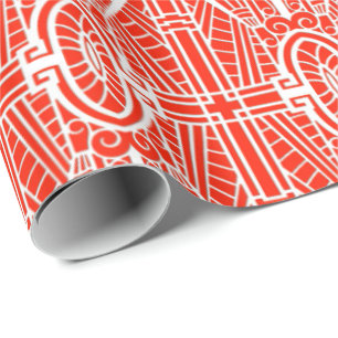 Deco Architecture Pattern, Mandarijns Oranje Cadeaupapier