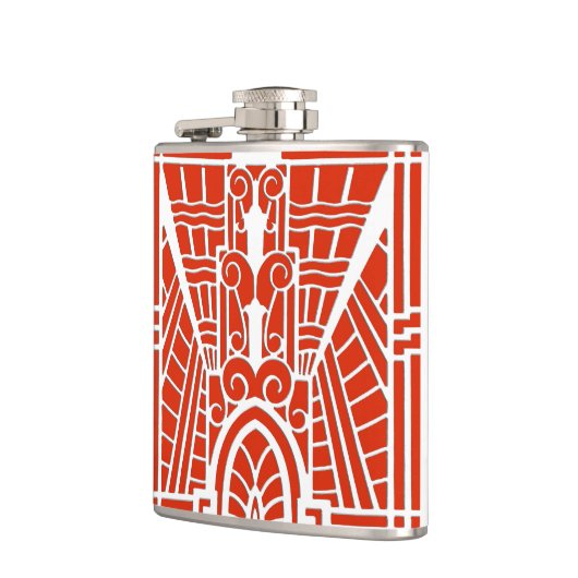 Deco Architecture Pattern, Mandarijns Oranje Heupfles (Links)