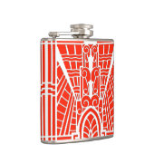 Deco Architecture Pattern, Mandarijns Oranje Heupfles (Rechts)