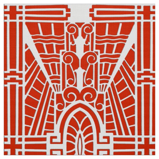 Deco Architecture Pattern, Mandarijns Oranje Stof (Swatch)