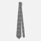 Deco Architecture Pattern, Silver Grey / Grey Stropdas (Voorkant)