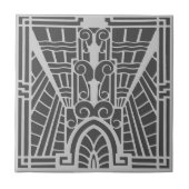 Deco Architecture Pattern, Silver Grey / Grey Tegeltje (Voorkant)