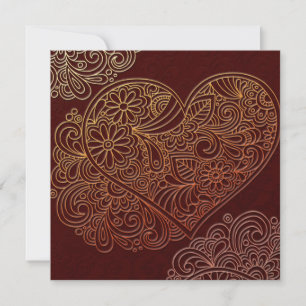 Déco Art Brown Coeur Faire-part de mariage