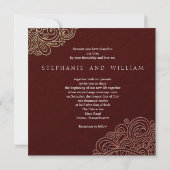 Deco Art Brown Heart Wedding Invitation Kaart (Achterkant)