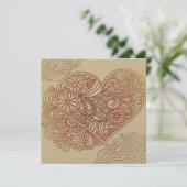 Deco Art Cream Heart Weddenschap Kaart (Staand voorkant)