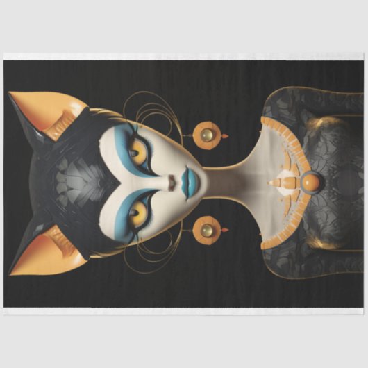 Deco Art Feline Oranje Eyes Decoupage Tissuepapier (Voorkant)