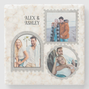 Deco Art Modern Gepersonaliseerd Fotonaam Stenen Onderzetter