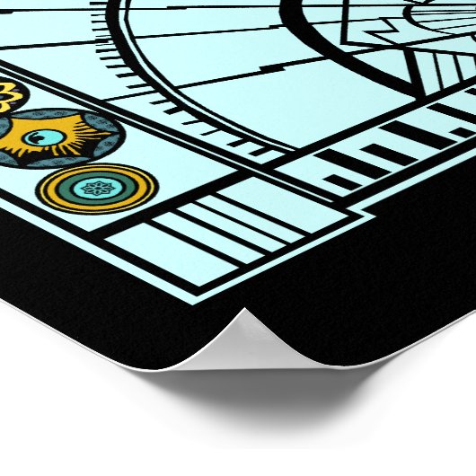 Déco balnéaire - Aqua & Jaune - Imprimer/Poster (Coin)