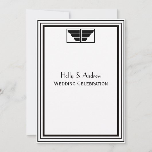 deco Black Lijst #2 V bruiloft Kaart (Voorkant)