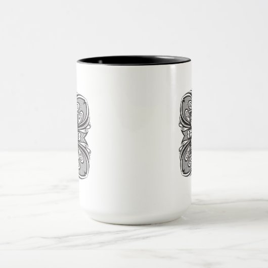 Deco Black Square geïnspireerd Mok (Midden)