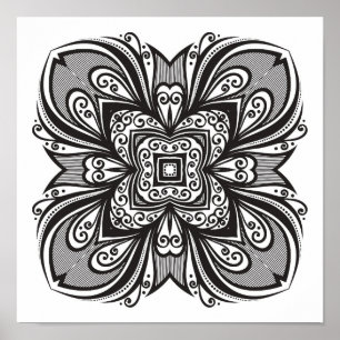 Deco Black Square geïnspireerd op 2 Poster