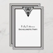  deco Blk Wht Lijst #1 V Bachelorette Kaart (Voorkant / Achterkant)