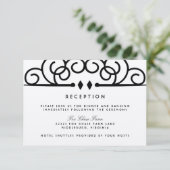 Deco bloeien bruiloft receptie kaart (Staand voorkant)