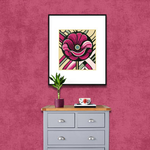 Deco Bloom: De Paarse Poppy Poster