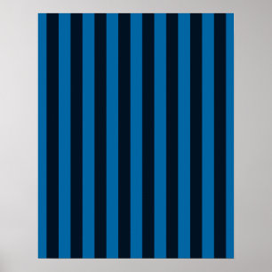Deco Blue Vertical Stripes Poster