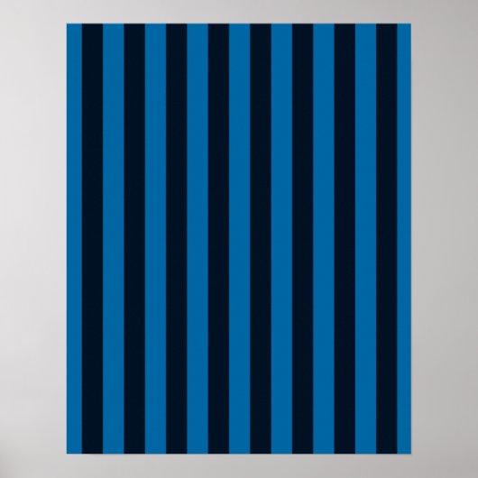 Deco Blue Vertical Stripes Poster (Voorkant)