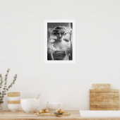 deco bride zwarte witte hoofdsluis poster (Keuken)