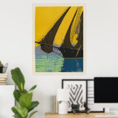 Deco briefpress schip poster (Thuiskantoor)