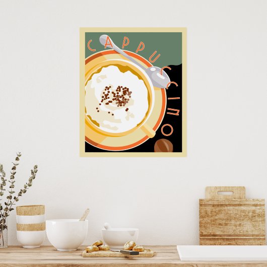 Deco Cappuccino Poster (Keuken)