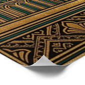 Deco Celestial Sun Portal Poster | Gold Teal Cathe (Coin)