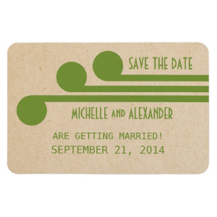 Deco Chic Save the Date Magnet, Green Magneet