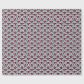 Deco Chinese scallops, grijs / grijs, zwart en roz Cadeaupapier (Vlak)