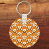 Deco Chinese Scallops, Mandarijns Oranje Sleutelhanger (Voorkant)