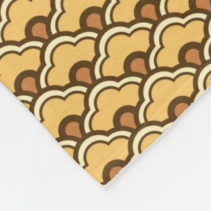 Deco Chinese Scallops, Mosterd Goud en Bruin Fleece Deken