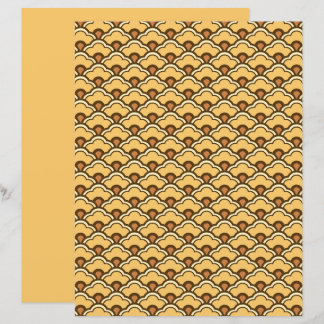 Deco Chinese Scallops, Mustard Gold en Brown